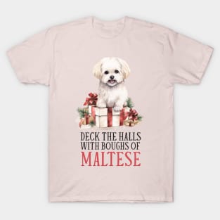 Maltese Christmas Print T-Shirt